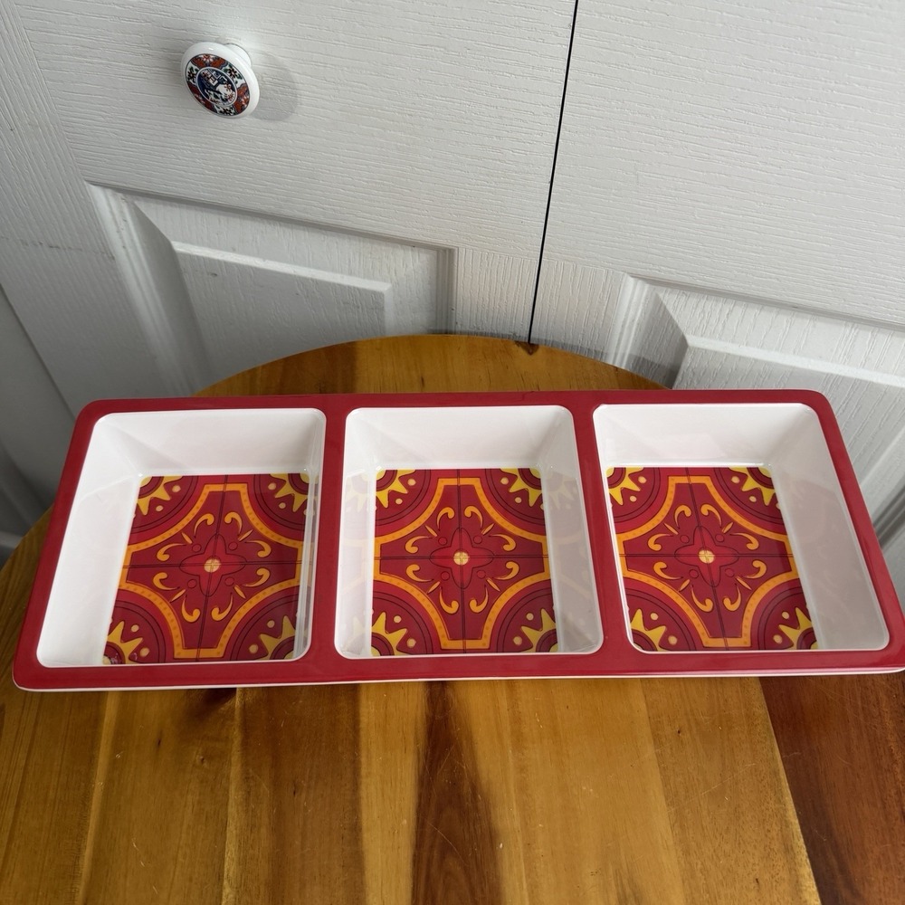 Bobby Flay Kohls Melamine Divided Tray Serving Platter Dips‎ Condiments Relish